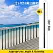 VEVOR Deck Balusters, 101 Pack Metal Deck Spindles, 26