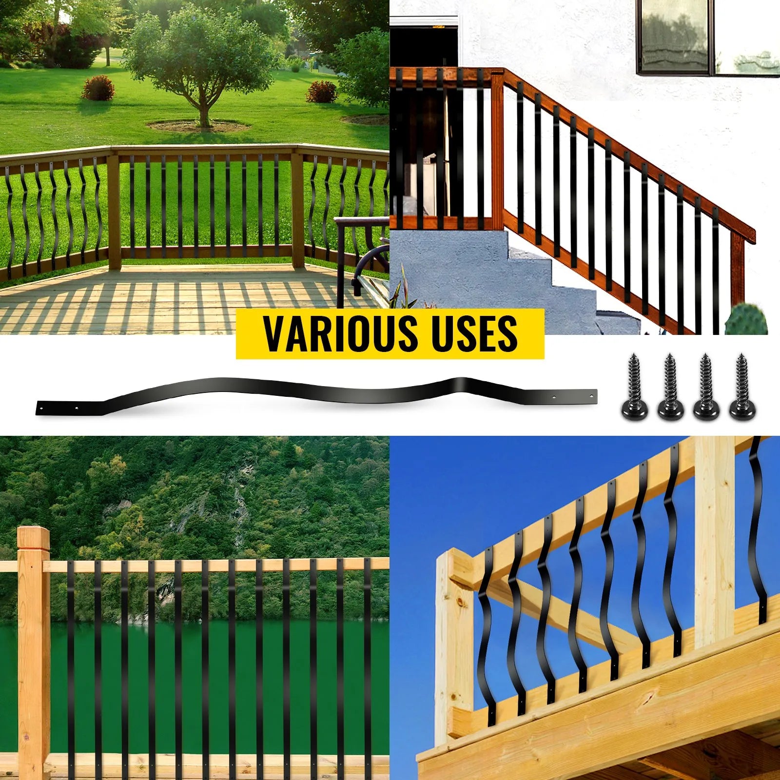 VEVOR Deck Balusters Metal Deck Spindles 61 Pack 32.25