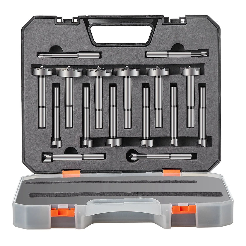 VEVOR Forstner Bit Set, 16 Pcs Forstner Drill Bits Set, 1/4