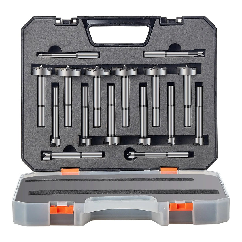 VEVOR Forstner Bit Set, 16 Pcs Forstner Drill Bits Set, 1/4