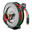 VEVOR Retractable Welding Hose Reel 1/4 inch x 50FT Oxygen Acetylene Rubber Hose