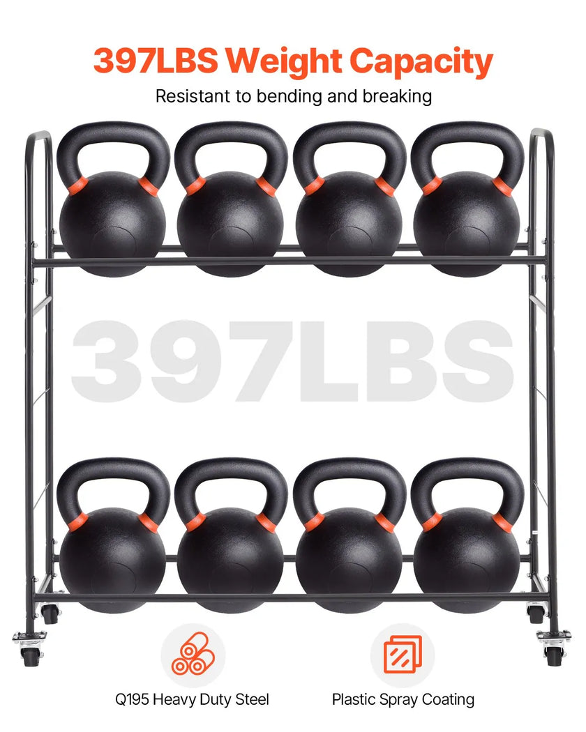 VEVOR Rolling Tire Storage Rack 2-Shelf Tire Holder Hold up to 12 Standard Tires