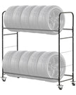 VEVOR Rolling Tire Storage Rack 2-Shelf Tire Holder Hold up to 12 Standard Tires