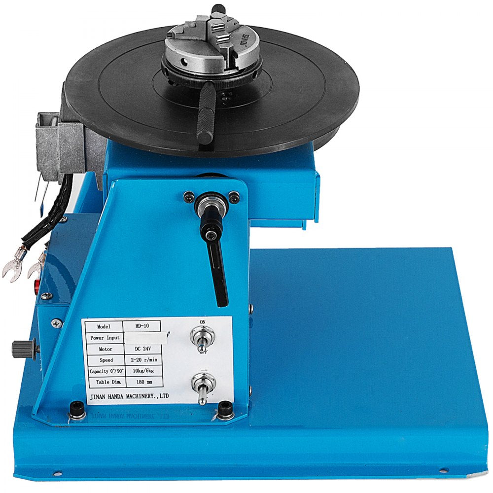 VEVOR 10KG Rotary Welding Positioner Turntable Table 110V Mini 0 to 90° Welding Positioner Positioning Turntable 2.5 Inch 3 Jaw Lathe Chuck 180mm Portable Welder Positioner Turntable Machine