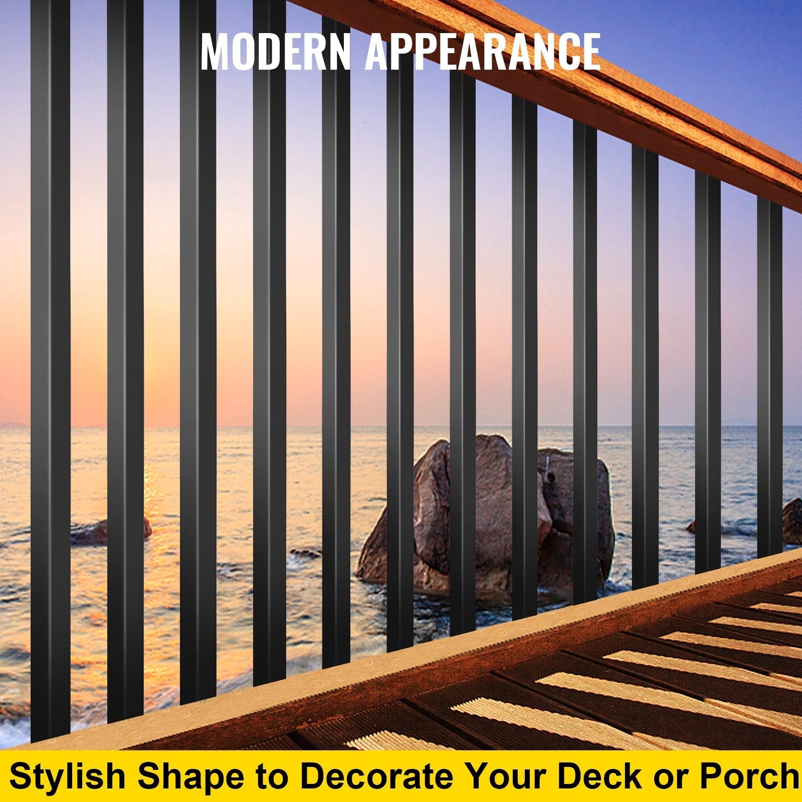 VEVOR Deck Balusters, 101 Pack Metal Deck Spindles, 26