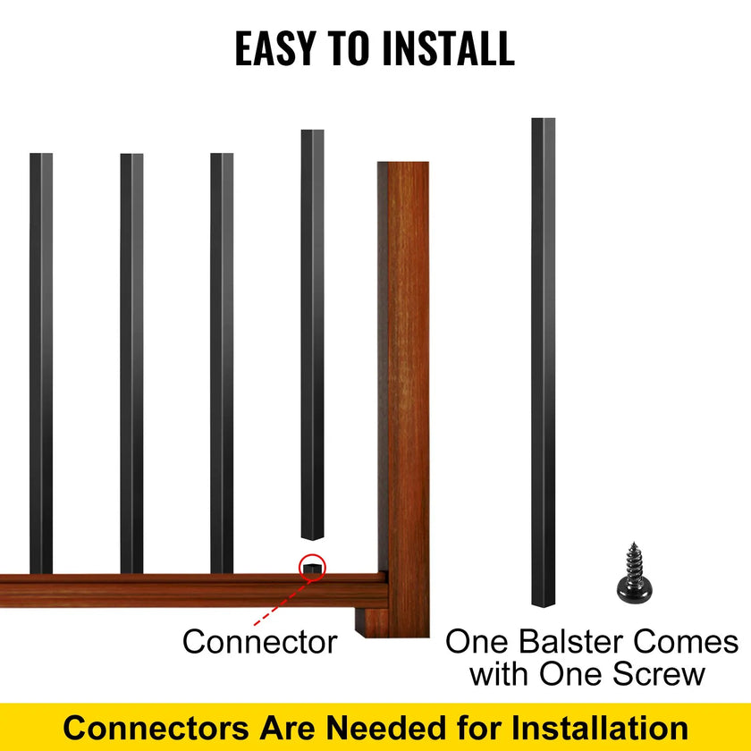 VEVOR Deck Balusters, 101 Pack Metal Deck Spindles, 32\