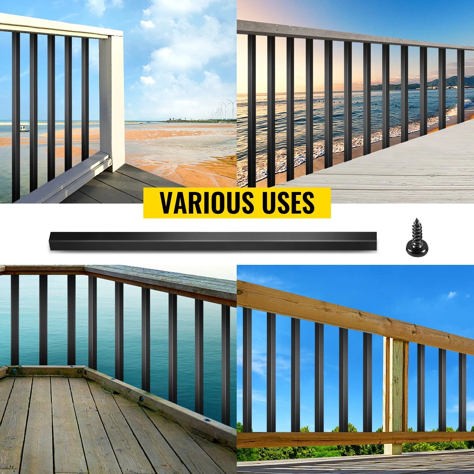 VEVOR Deck Balusters, 101 Pack Metal Deck Spindles, 32\