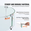 VEVOR Fire Pit Wind Guard, 29 x 8 inch Round Glass Flame Shield, 0.24-Inch Thick Fire Table Accessory, Clear Tempered Glass Flame Guard for Propane, Gas, Outdoor, Patio, Backyard