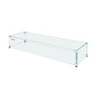 VEVOR Glass Wind Guard for Rectangular Fire Pit Table 44 x 14 x 7.5 Inch, 0.31 inch Thick and Sturdy Tempered Glass Panel with Hard Aluminum Corner Bracket & Rubber Feet, Easy to Assemble