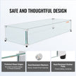 VEVOR Glass Wind Guard for Rectangular Fire Pit Table 36 x 16 x 7.5 Inch, 0.31 inch Thick and Sturdy Tempered Glass Panel with Hard Aluminum Corner Bracket & Rubber Feet, Easy to Assemble