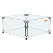 VEVOR Gas Fire Pit Wind Guard for Square Fire Table, 21 x 21 x 7.5 inch Clear Tempered Wind Guard for Firepits, 0.31 inch Thick Square Glass Shield, Glass Panel with Hard Corner Bracket & Feet