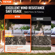 VEVOR Glass Wind Guard for Rectangular Fire Pit Table 29 x 13 x 6.5 Inch, 0.31 inch Thick and Sturdy Tempered Glass Panel with Hard Aluminum Corner Bracket & Rubber Feet, Easy to Assemble