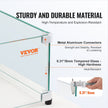 VEVOR Glass Wind Guard for Rectangular Fire Pit Table 29 x 13 x 6.5 Inch, 0.31 inch Thick and Sturdy Tempered Glass Panel with Hard Aluminum Corner Bracket & Rubber Feet, Easy to Assemble