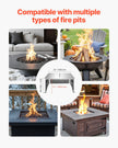 VEVOR Fire Pit Heat Deflector 25x25x14 in Outdoor Burner Cover Stainless Steel
