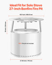 VEVOR Fire Pit Heat Deflector for Solo Stove Yukon 27 in Bonfire Stainless Steel