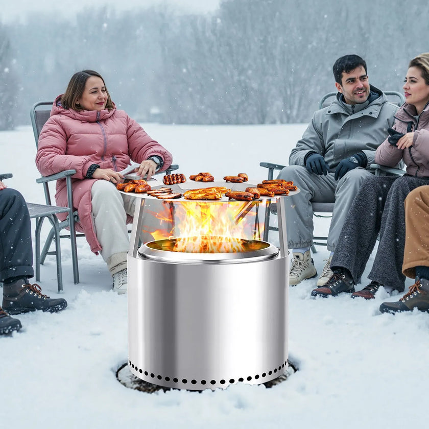 VEVOR Fire Pit Heat Deflector for Solo Stove Yukon 27 in Bonfire Stainless Steel