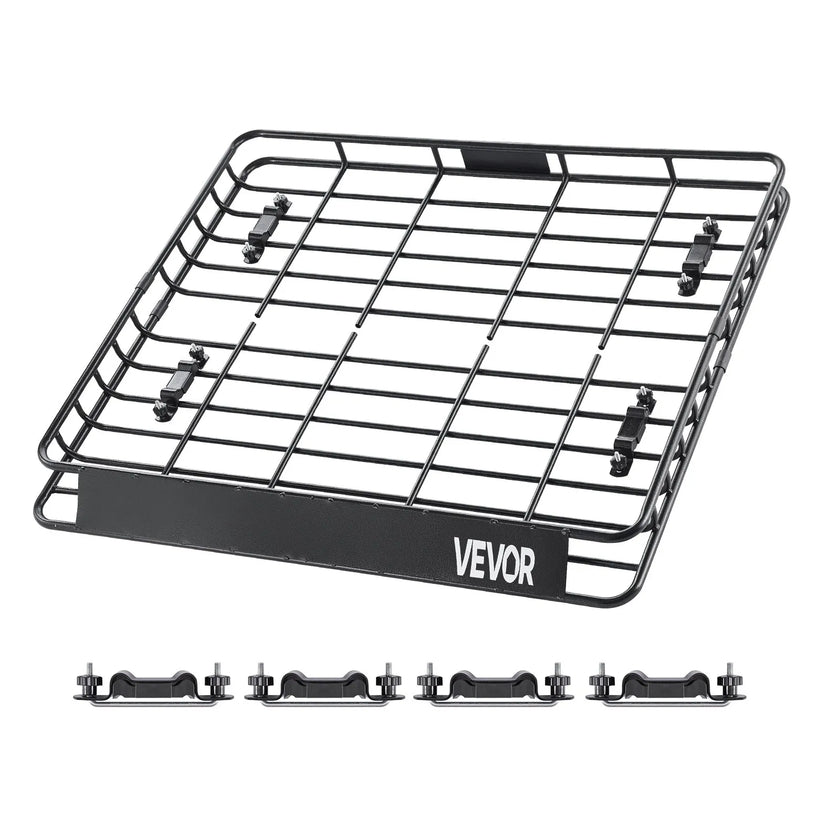 VEVOR Roof Rack Cargo Carrier Basket 43 x 50 x 4.1 in Car Top Luggage Holder