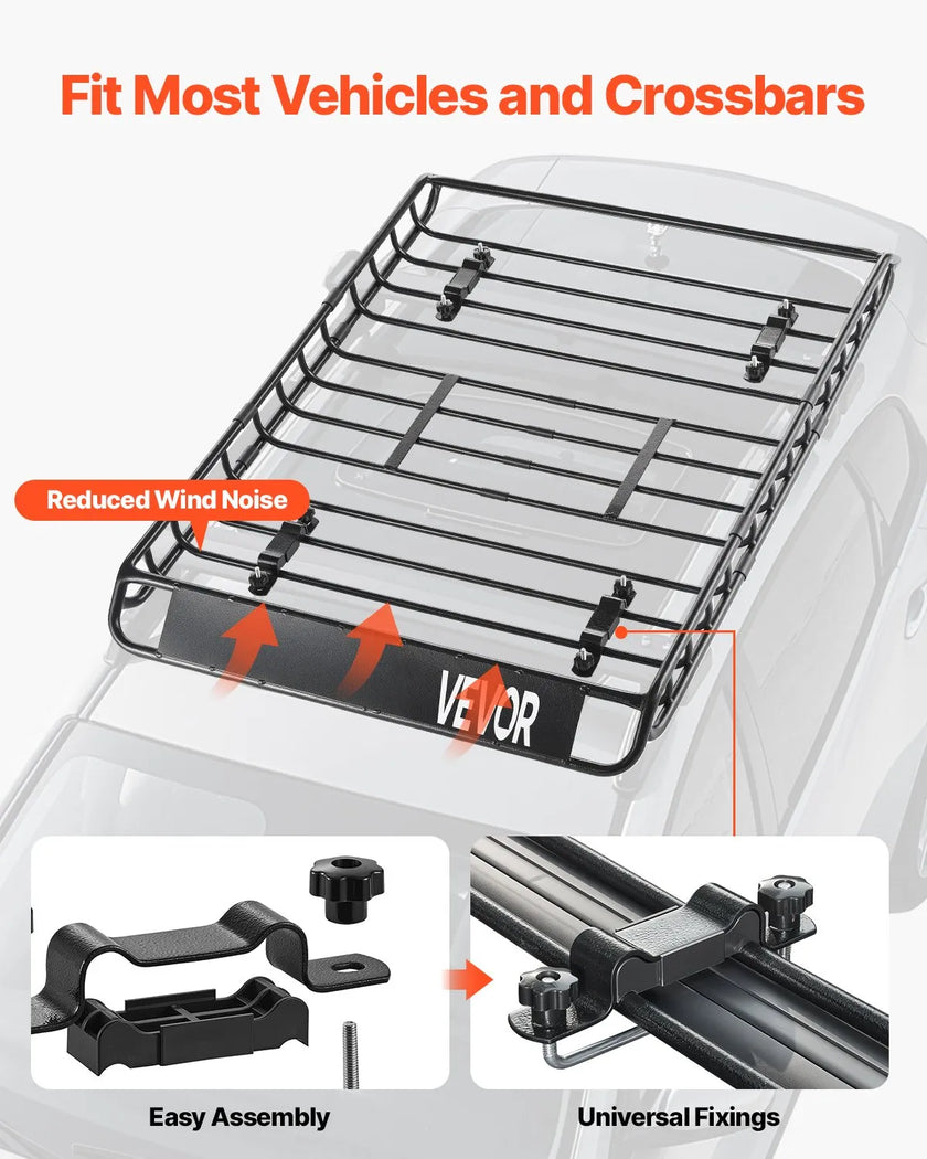 VEVOR Roof Rack Cargo Carrier Basket 51 x 36 x 4.1 in Car Top Luggage Holder Bag