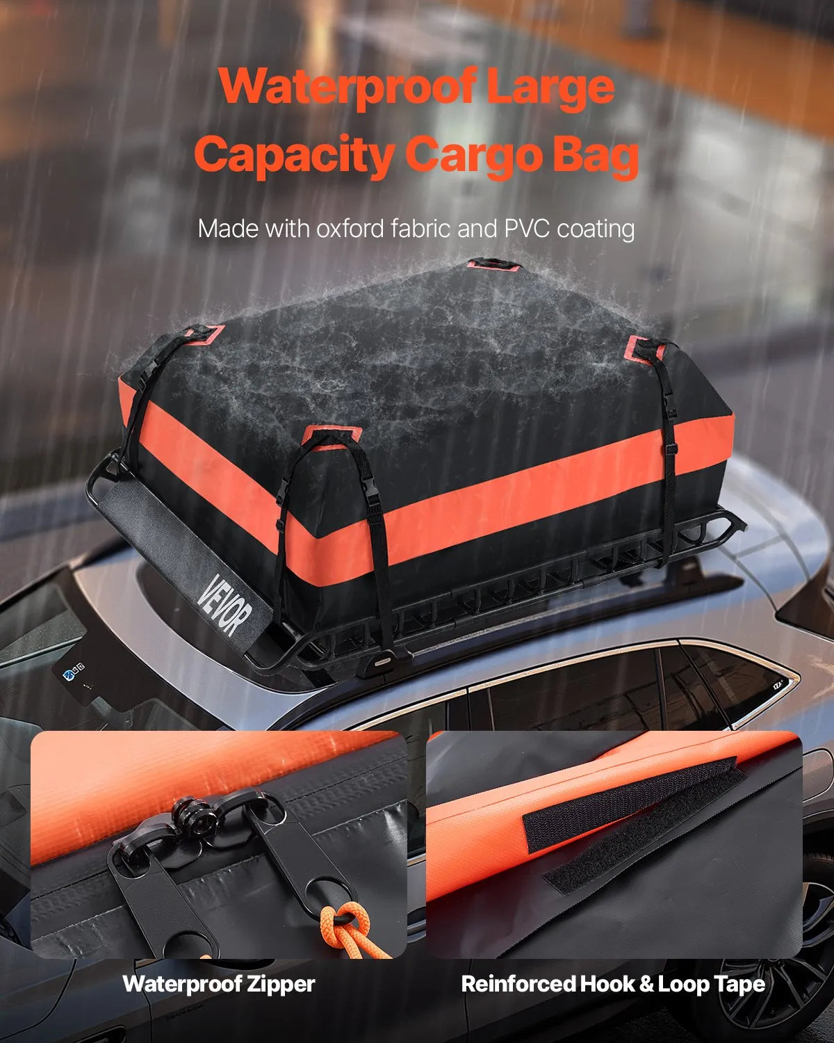 VEVOR Roof Rack Cargo Carrier Basket 51 x 36 x 4.1 in Car Top Luggage Holder Bag