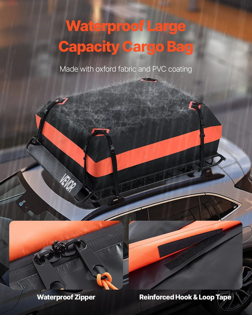 VEVOR Roof Rack Cargo Carrier Basket 51 x 36 x 4.1 in Car Top Luggage Holder Bag