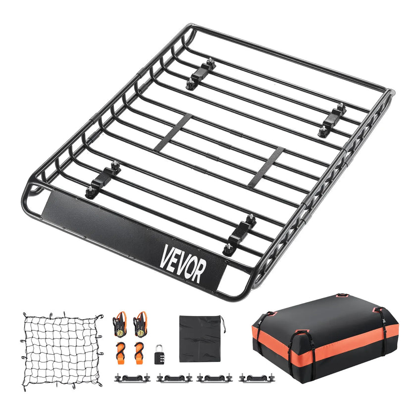 VEVOR Roof Rack Cargo Carrier Basket 51 x 36 x 4.1 in Car Top Luggage Holder Bag