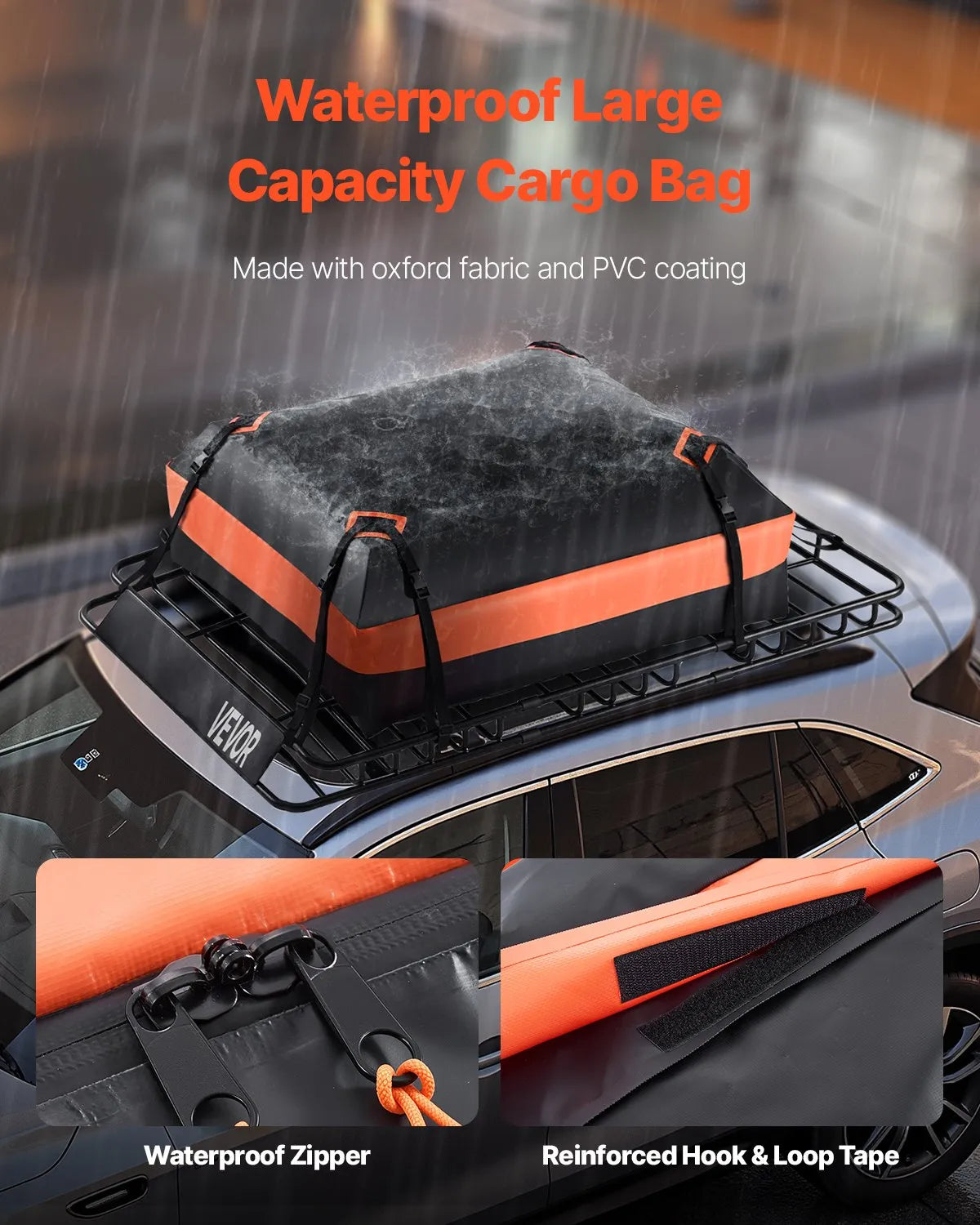 VEVOR Roof Rack Cargo Carrier Basket 64 x 39 x 4.1 in Car Top Luggage Holder Bag