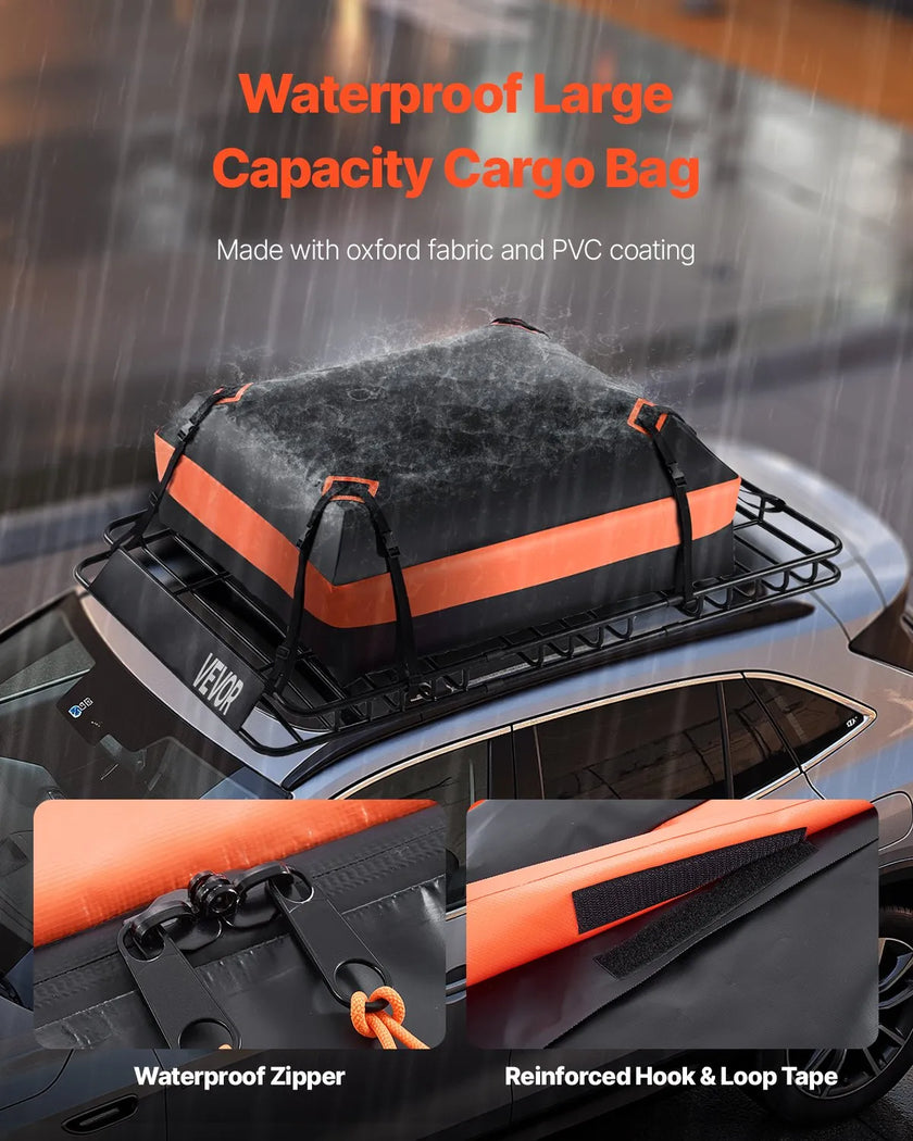 VEVOR Roof Rack Cargo Carrier Basket 64 x 39 x 4.1 in Car Top Luggage Holder Bag