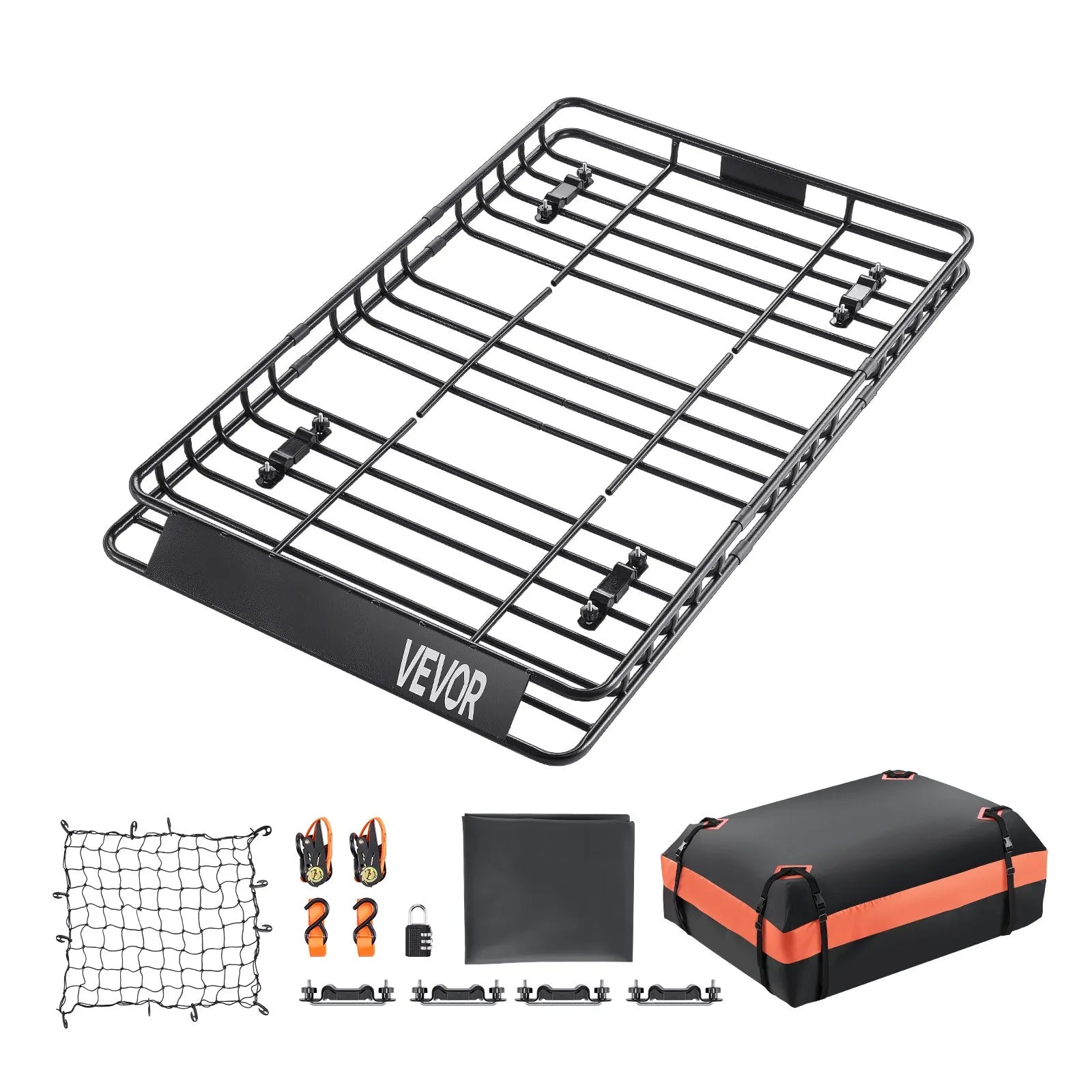 VEVOR Roof Rack Cargo Carrier Basket 64 x 39 x 4.1 in Car Top Luggage Holder Bag