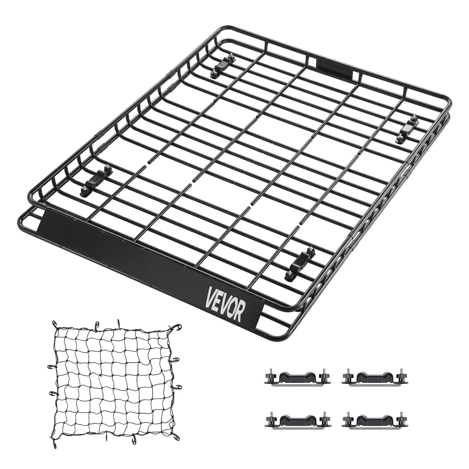 VEVOR Roof Rack Cargo Carrier Basket 64 x 50 x 4.1 in Car Top Luggage Holder Net