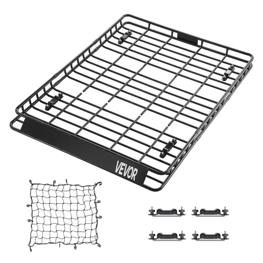 VEVOR Roof Rack Cargo Carrier Basket 64 x 50 x 4.1 in Car Top Luggage Holder Net