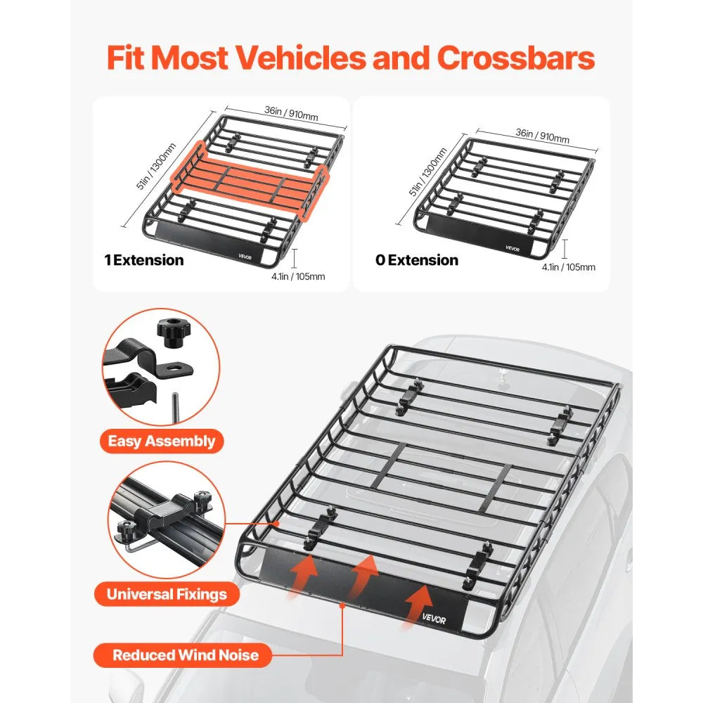 Universal Roof Rack Basket with Waterproof Cargo Bag – 51