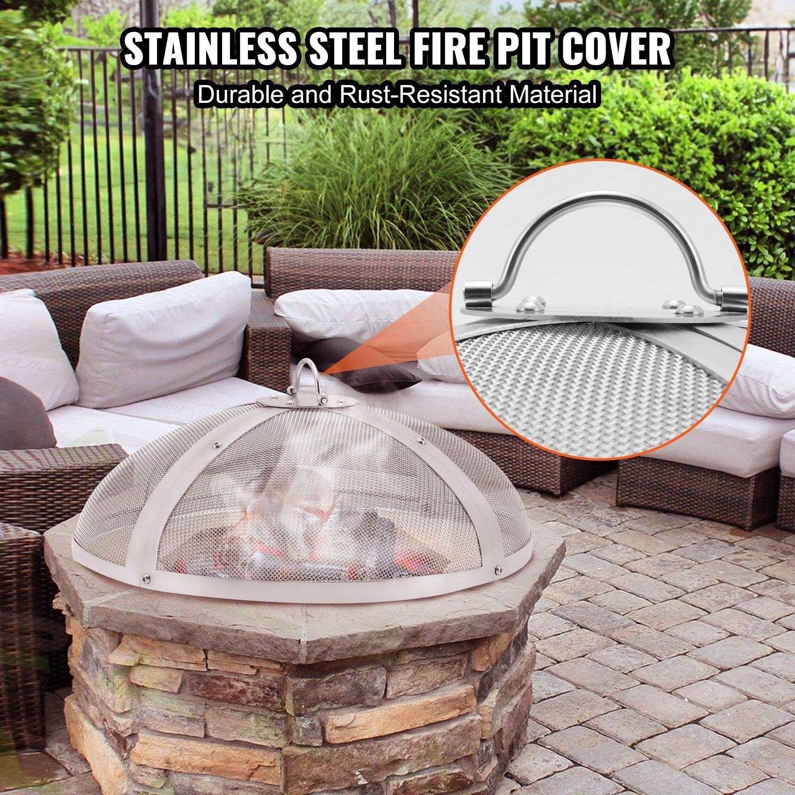 VEVOR Fire Pit Spark Screen Round 20