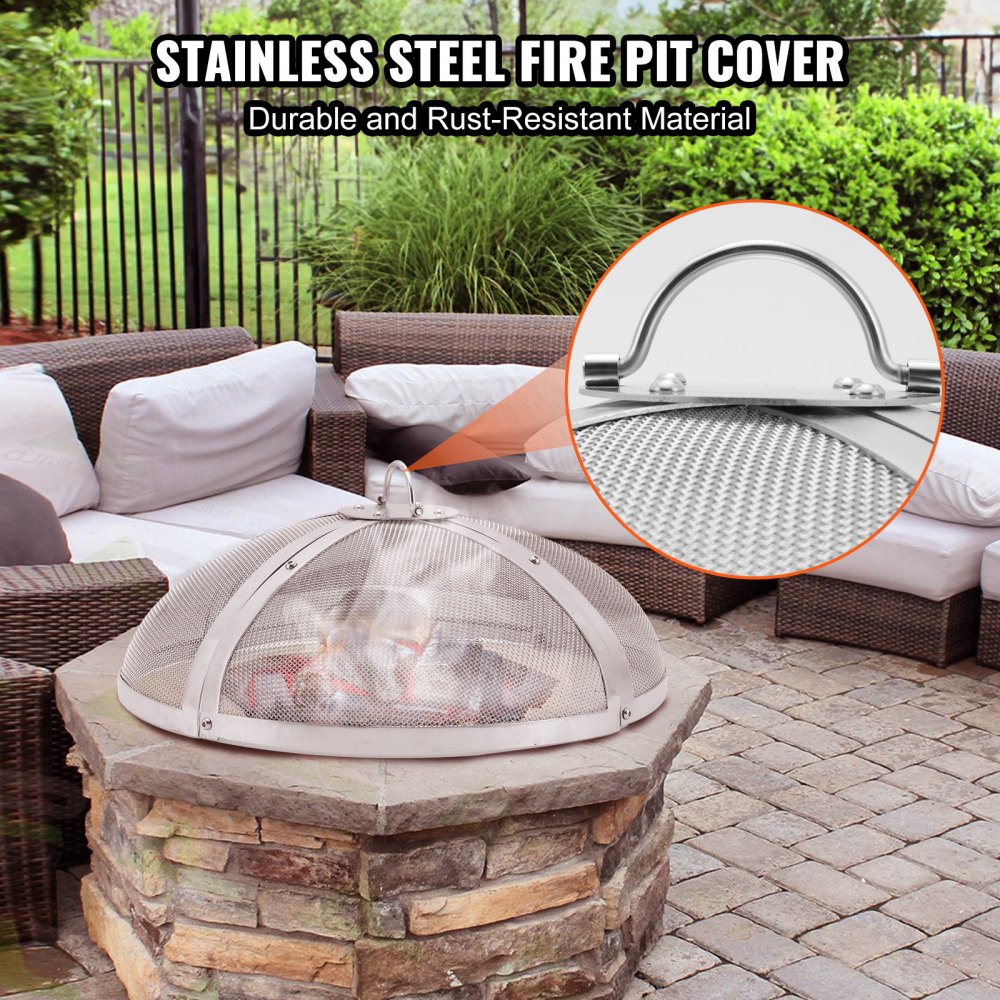 VEVOR Fire Pit Spark Screen Round 40
