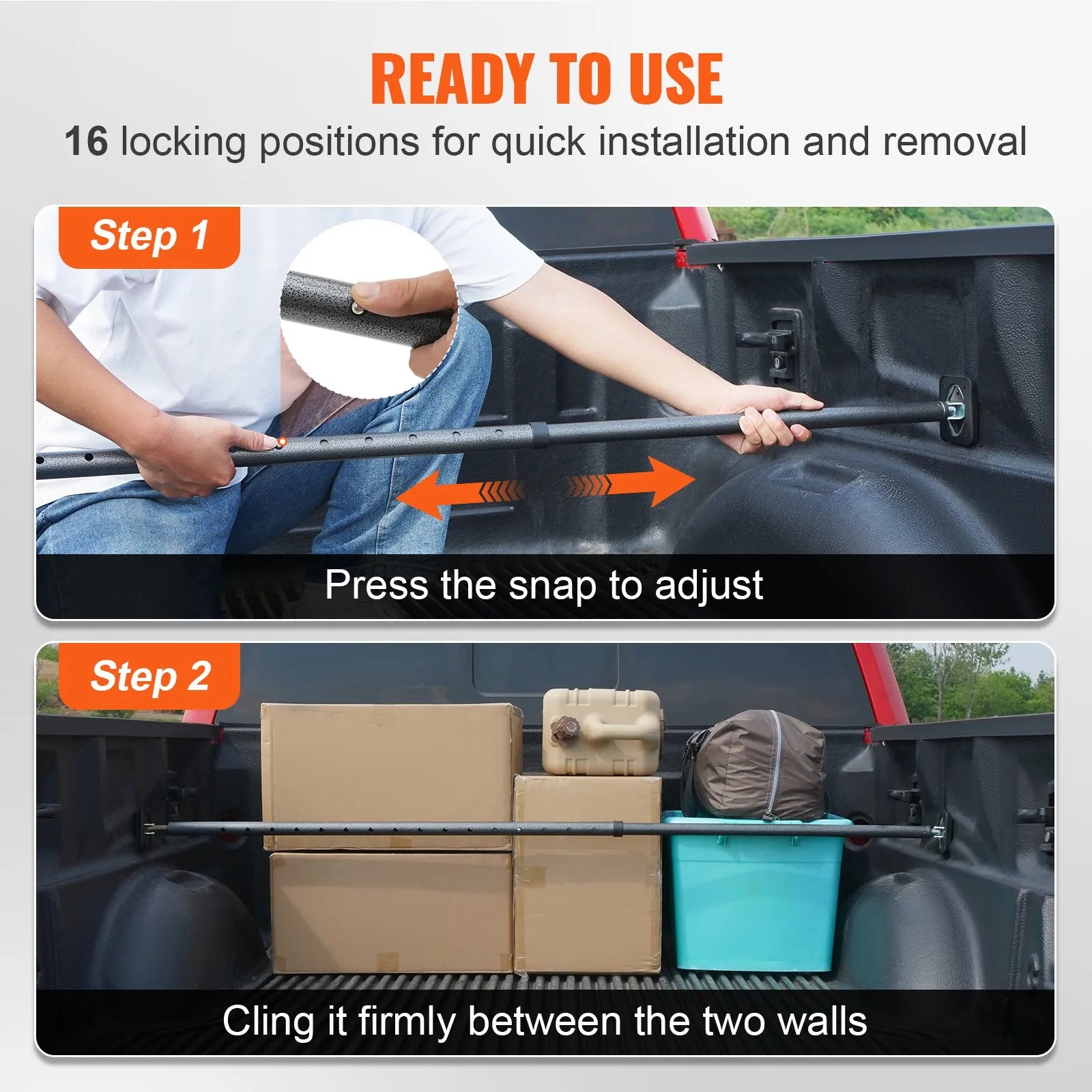 VEVOR Cargo Bar, Truck Bed Bar Adjustable from 40