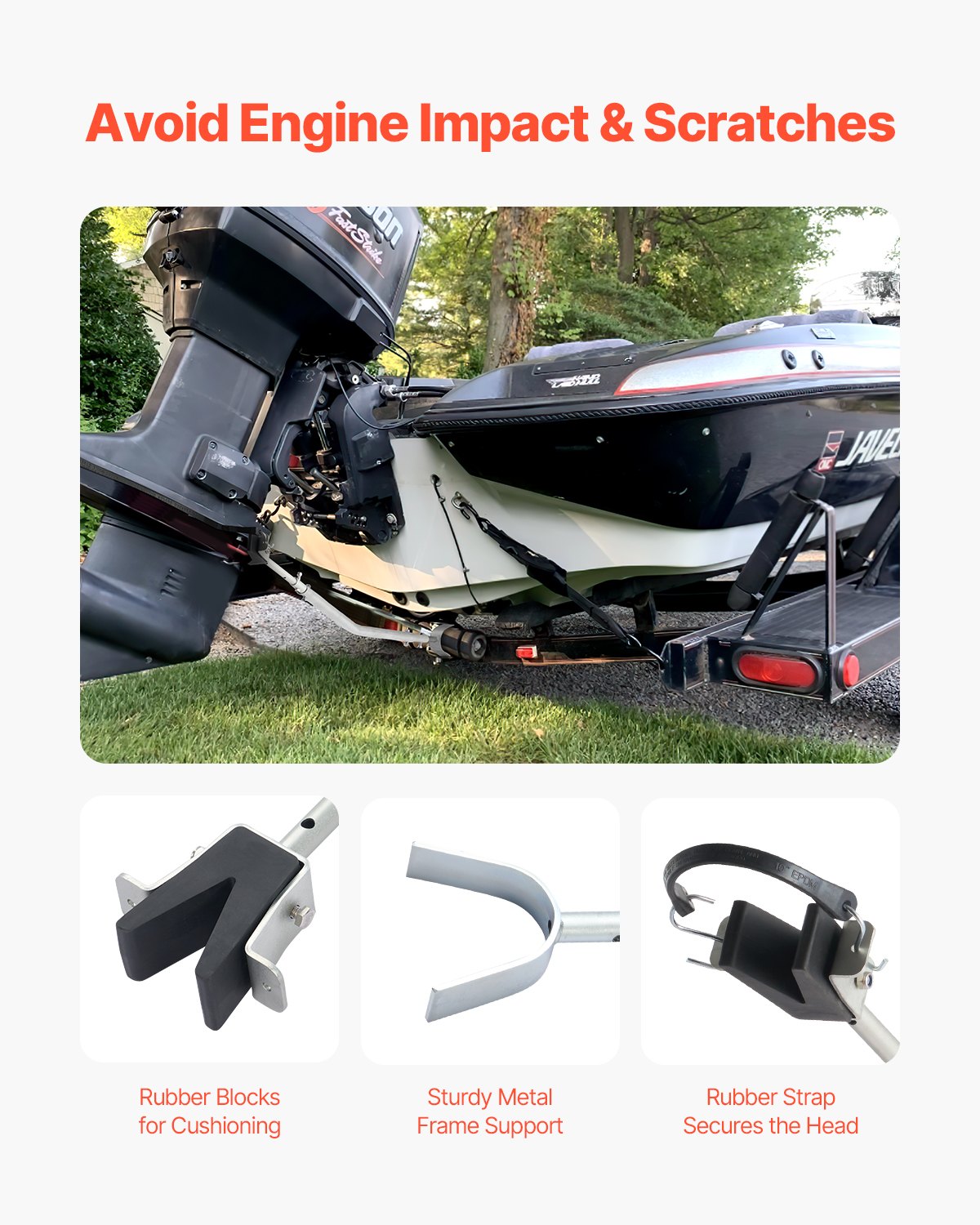 VEVOR Adjustable Transom Saver 23.6-59 in Boat Transom Saver with Composite Head