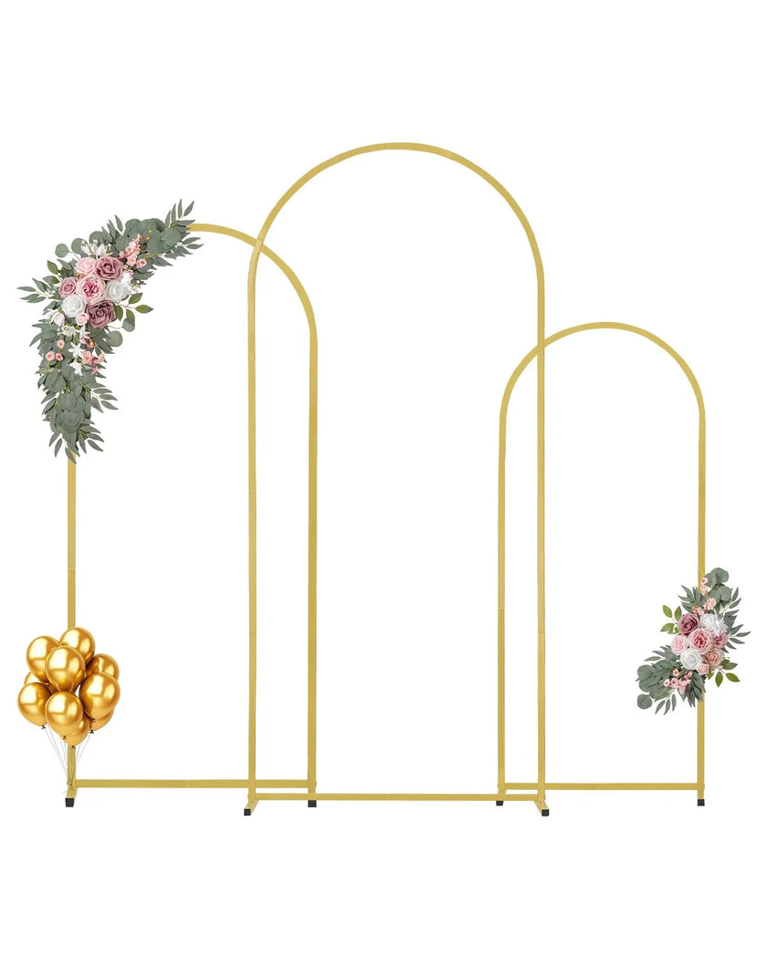 VEVOR Metal Arch Backdrop Stand Set of 3 Stand with Case Connection for Wedding