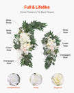 VEVOR Artificial Wedding Arch Flowers Kit White With 2 Pcs Flowers 1 Pcs Drapes
