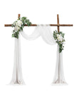 VEVOR Artificial Wedding Arch Flowers Kit White With 2 Pcs Flowers 1 Pcs Drapes