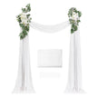 VEVOR Artificial Wedding Arch Flowers Kit White With 2 Pcs Flowers 1 Pcs Drapes
