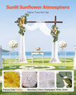 VEVOR Artificial Wedding Arch Flowers Kit Yellow With 2 Pcs Flowers 1 Pcs Drapes