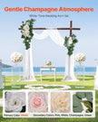 VEVOR Artificial Wedding Arch Flowers Kit White With 2 Pcs Flowers 2 Pcs Drapes