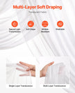 VEVOR Artificial Wedding Arch Flowers Kit White With 2 Pcs Flowers 2 Pcs Drapes