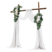 VEVOR Artificial Wedding Arch Flowers Kit White With 2 Pcs Flowers 2 Pcs Drapes