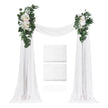 VEVOR Artificial Wedding Arch Flowers Kit White With 2 Pcs Flowers 2 Pcs Drapes