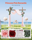 VEVOR Artificial Wedding Arch Flowers Kit Pink With 2 Pcs Flowers 2 Pcs Drapes