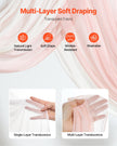 VEVOR Artificial Wedding Arch Flowers Kit Pink With 2 Pcs Flowers 2 Pcs Drapes