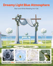 VEVOR Artificial Wedding Arch Flowers Kit Blue With 2 Pcs Flowers 2 Pcs Drapes