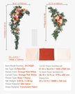 VEVOR Artificial Wedding Arch Flowers Kit Orange With 2 Pcs Flowers 3 Pcs Drapes