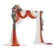 VEVOR Artificial Wedding Arch Flowers Kit Orange With 2 Pcs Flowers 3 Pcs Drapes