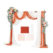 VEVOR Artificial Wedding Arch Flowers Kit Orange With 2 Pcs Flowers 3 Pcs Drapes